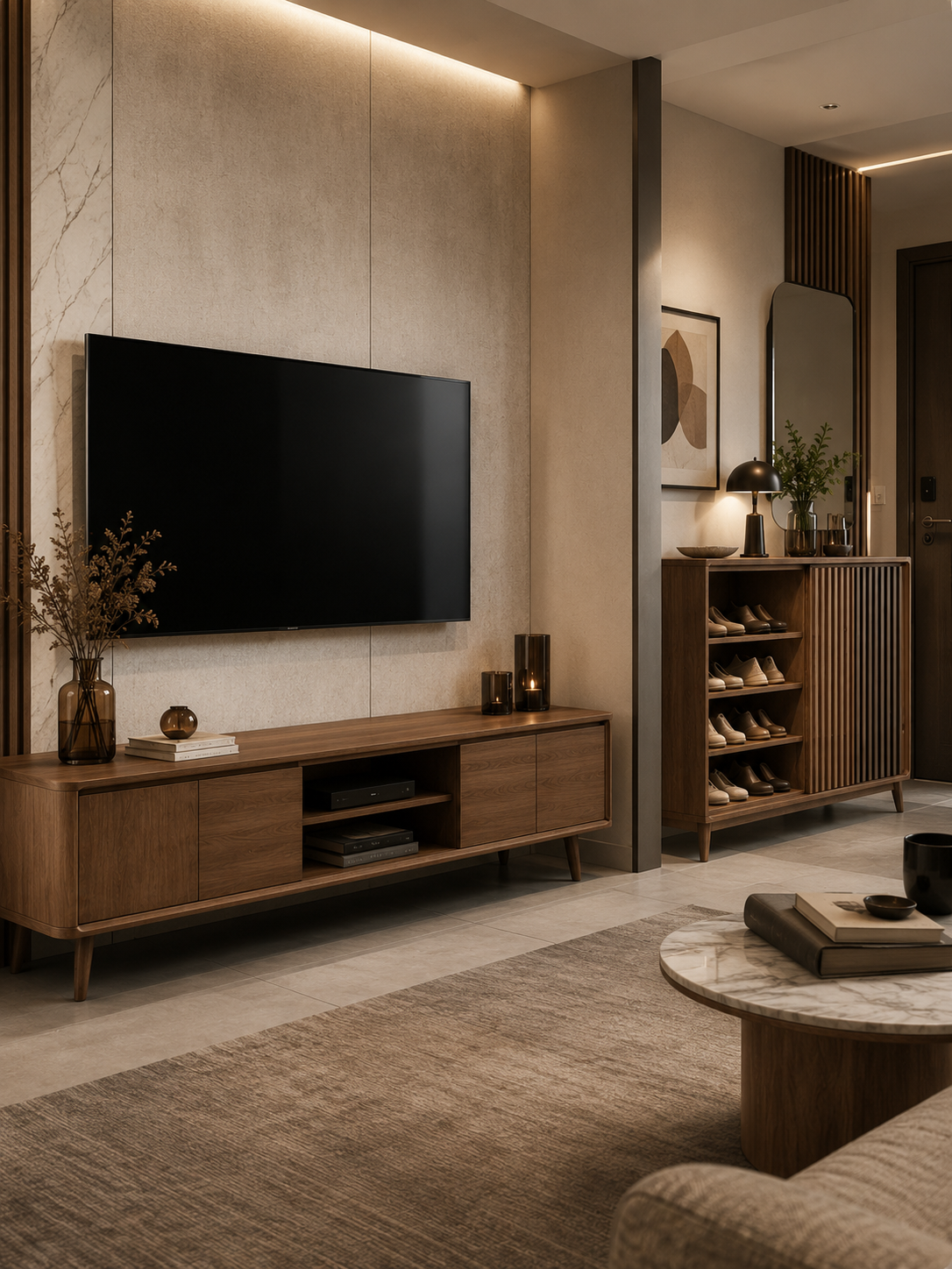 Modern modular kitchen with island seating