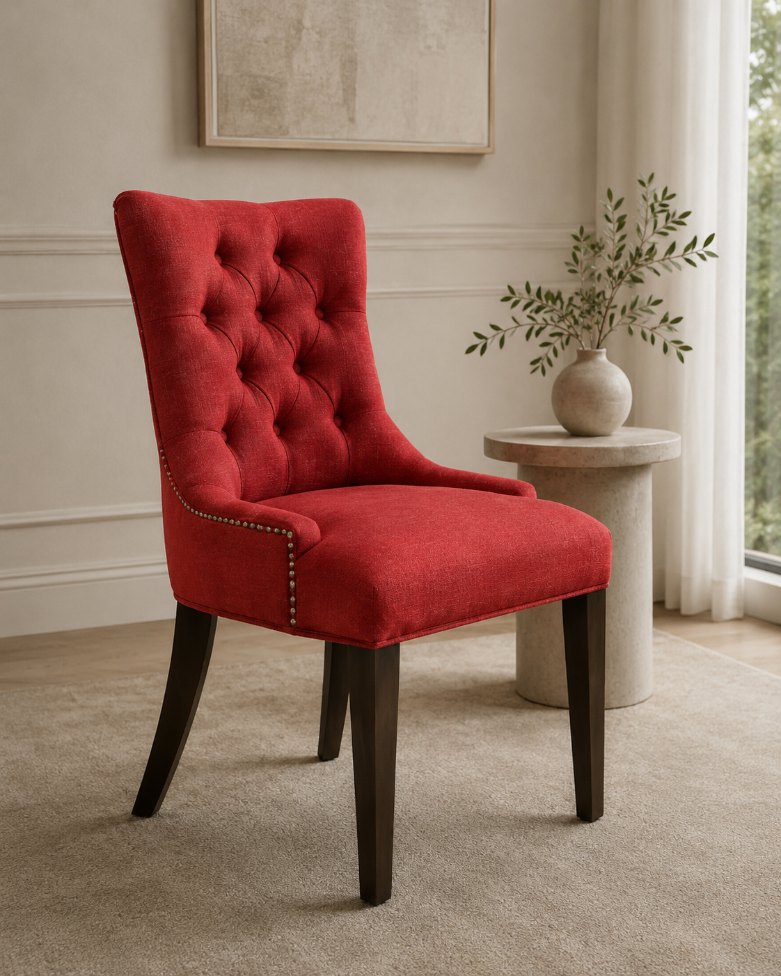 Red statement chair